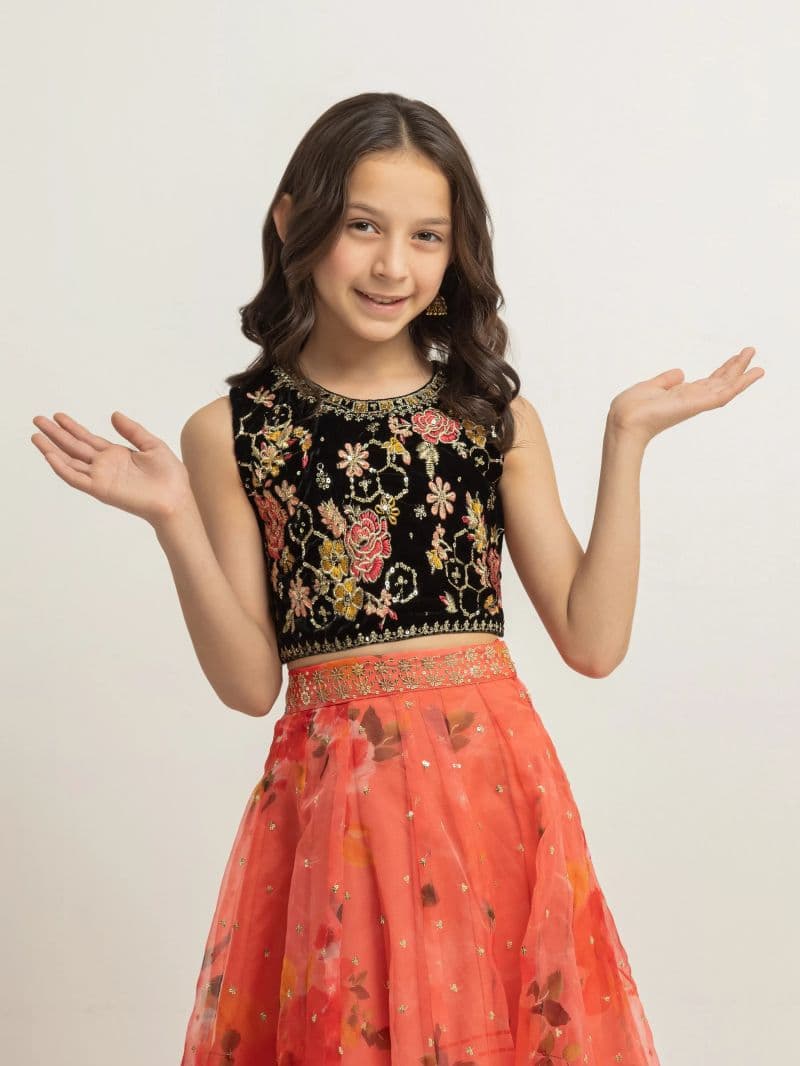 Embroidered Organza Lehenga Suit - EGTPLEP5-50118CL thumbnail