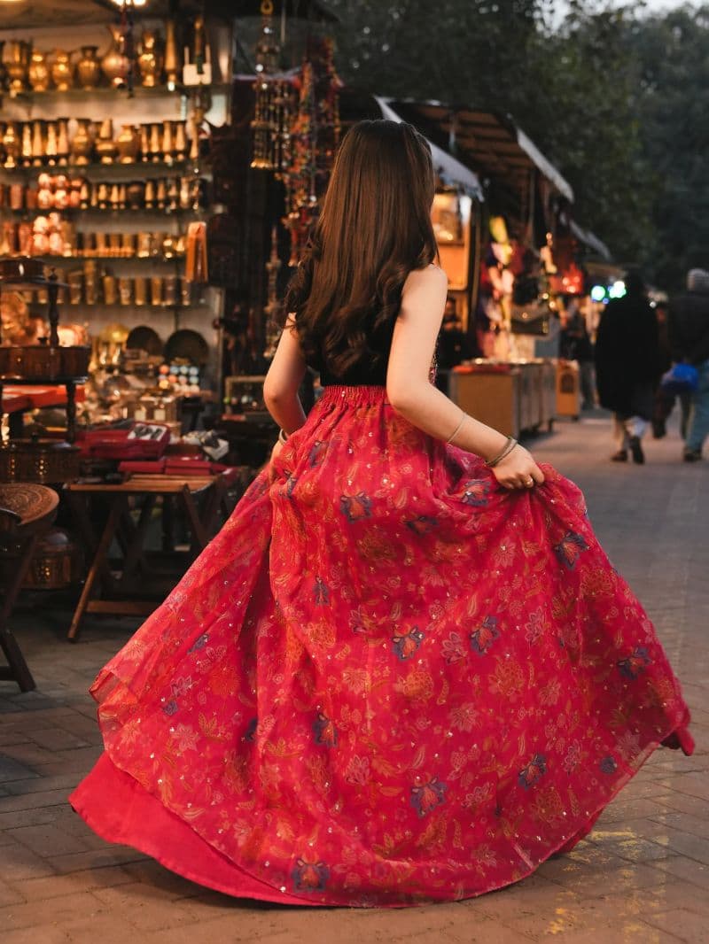 Embroidered Organza Lehenga Suit - EGTPLEP5-50051CL thumbnail