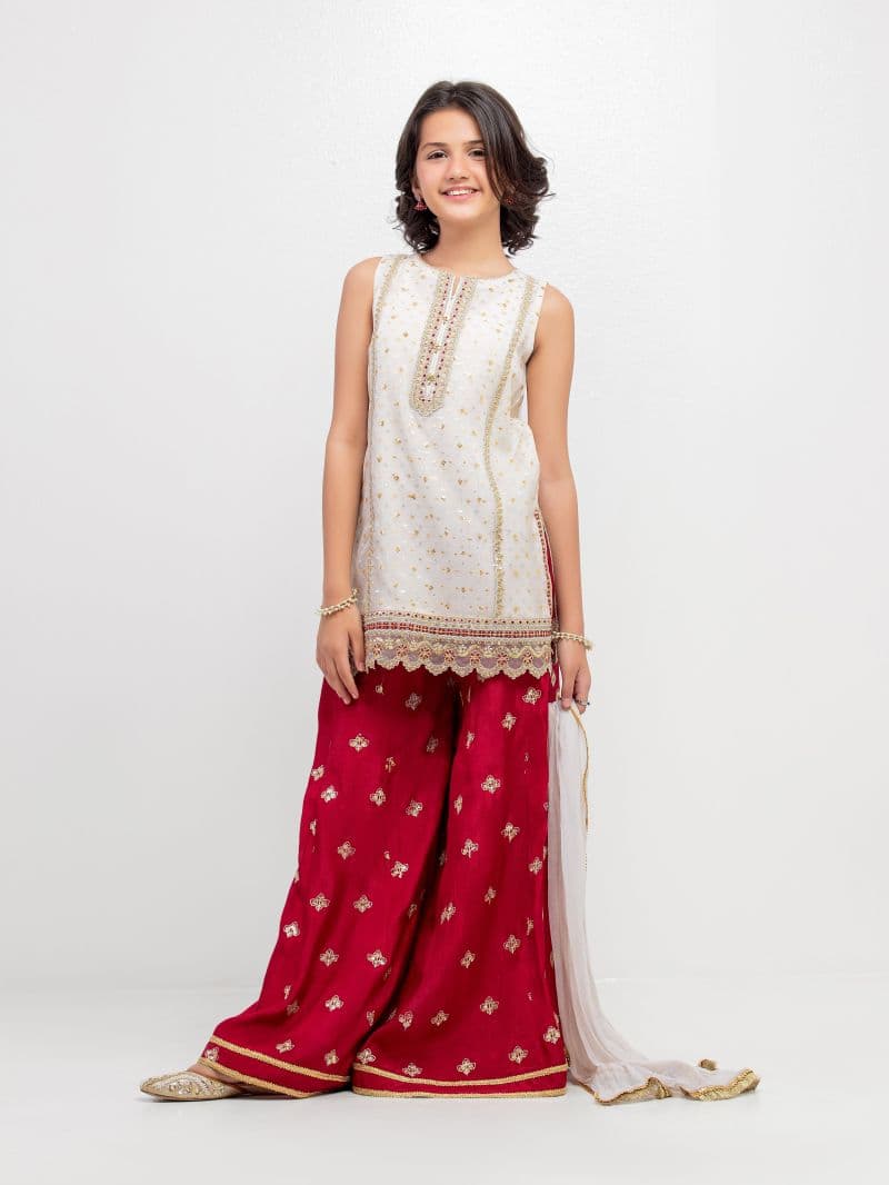 Embroidered Organza Gharara Suit - EGTPLED5-50060-3P