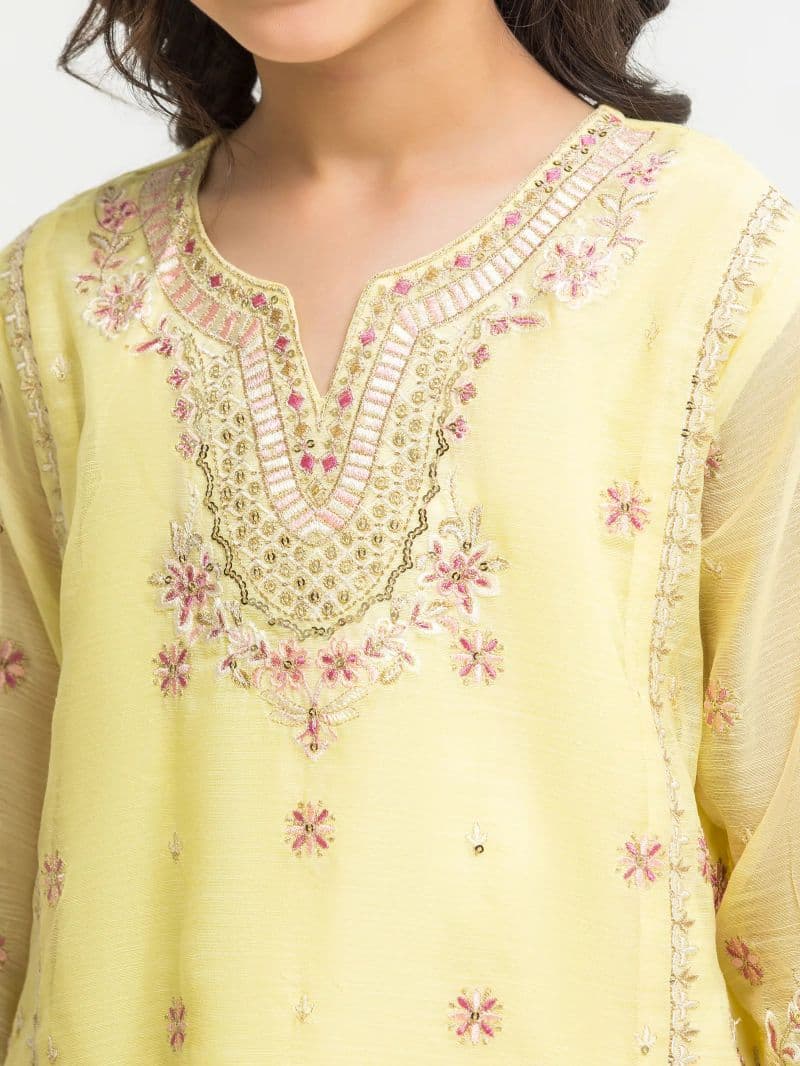Embroidered Chanderi Gharara Suit - EGTPLED5-50089-3P thumbnail
