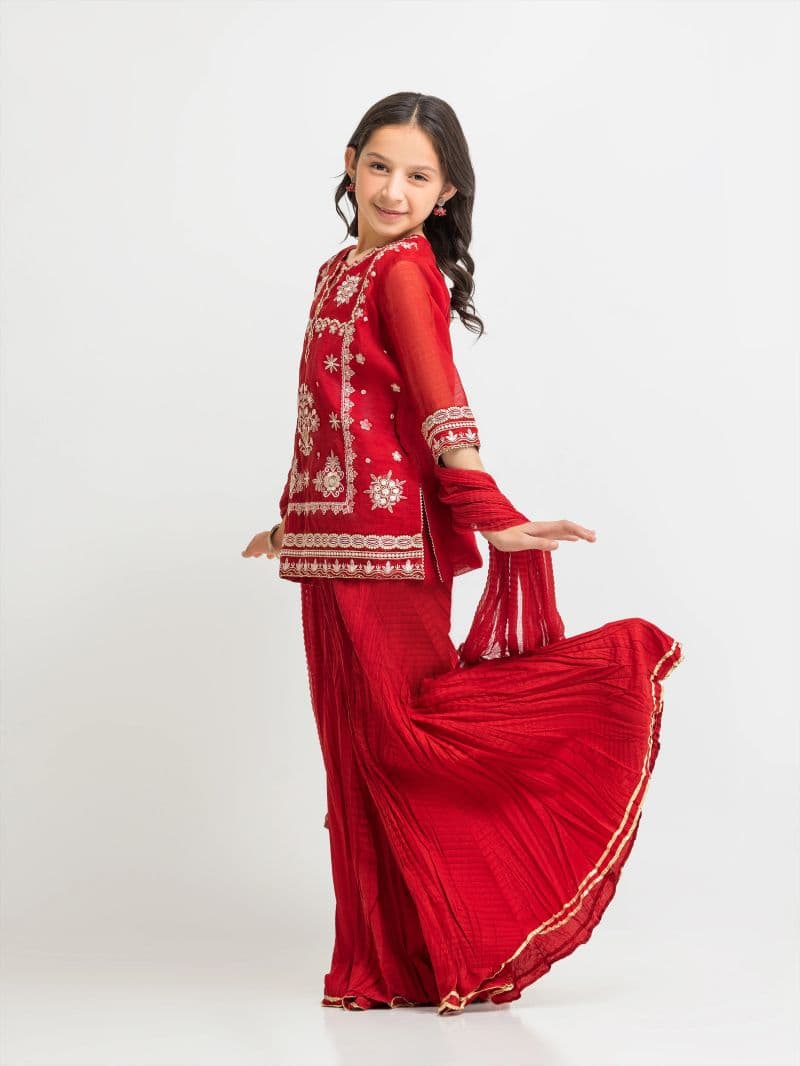 Embroidered Chanderi Gharara Suit - EGTPLED5-50090-3P thumbnail