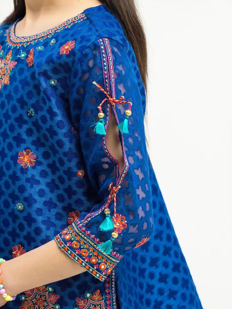 Embroidered Self Jacquard Co-Ord Set - EGTPLED5-50087ST thumbnail