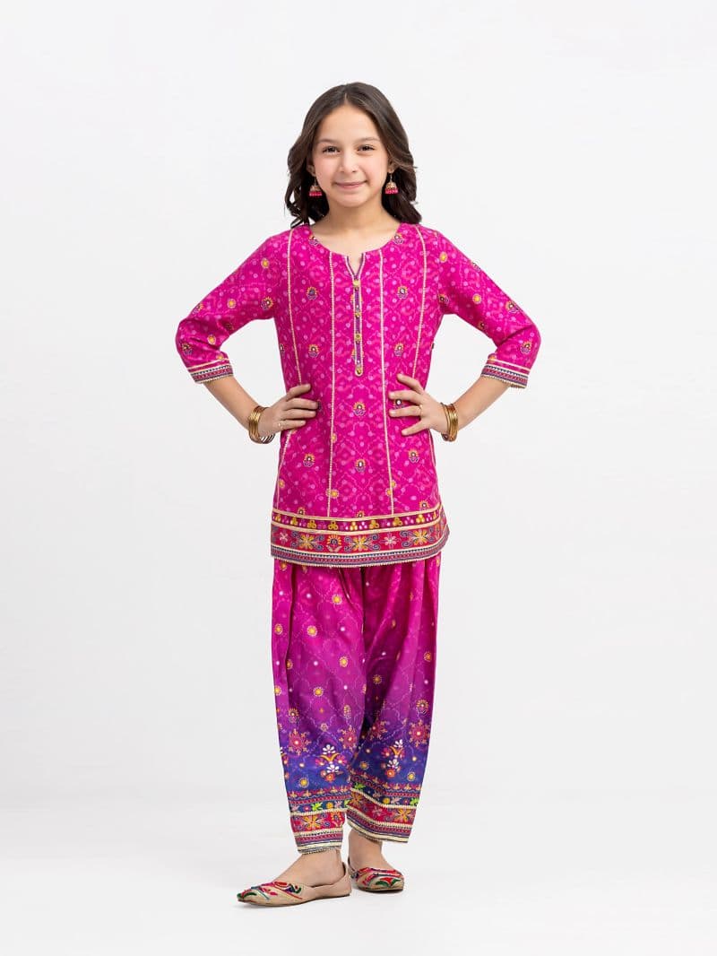 Embroidered Raw Silk Co-Ord Set - EGTKEP6-74010ST