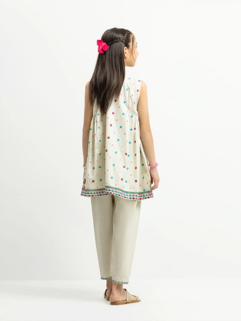 Embroidered Cambric Co-Ord Set - EGTKE5-73032ST
