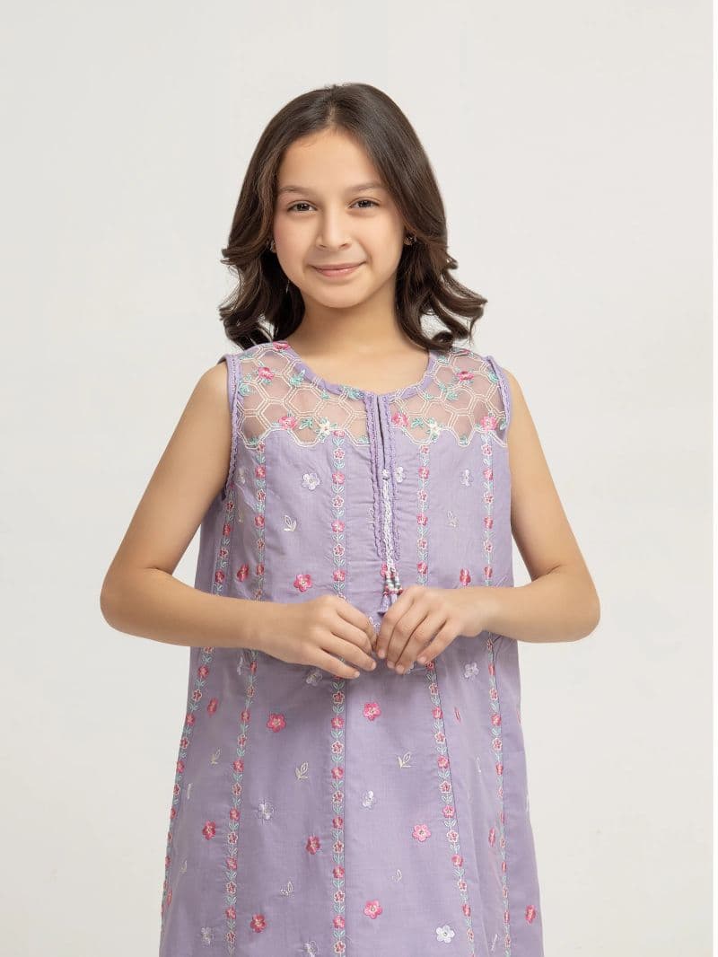 Embroidered Cambric Co-Ord Set - EGTKED5-73022ST