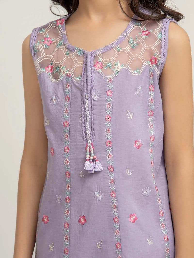 Embroidered Cambric Co-Ord Set - EGTKED5-73022ST