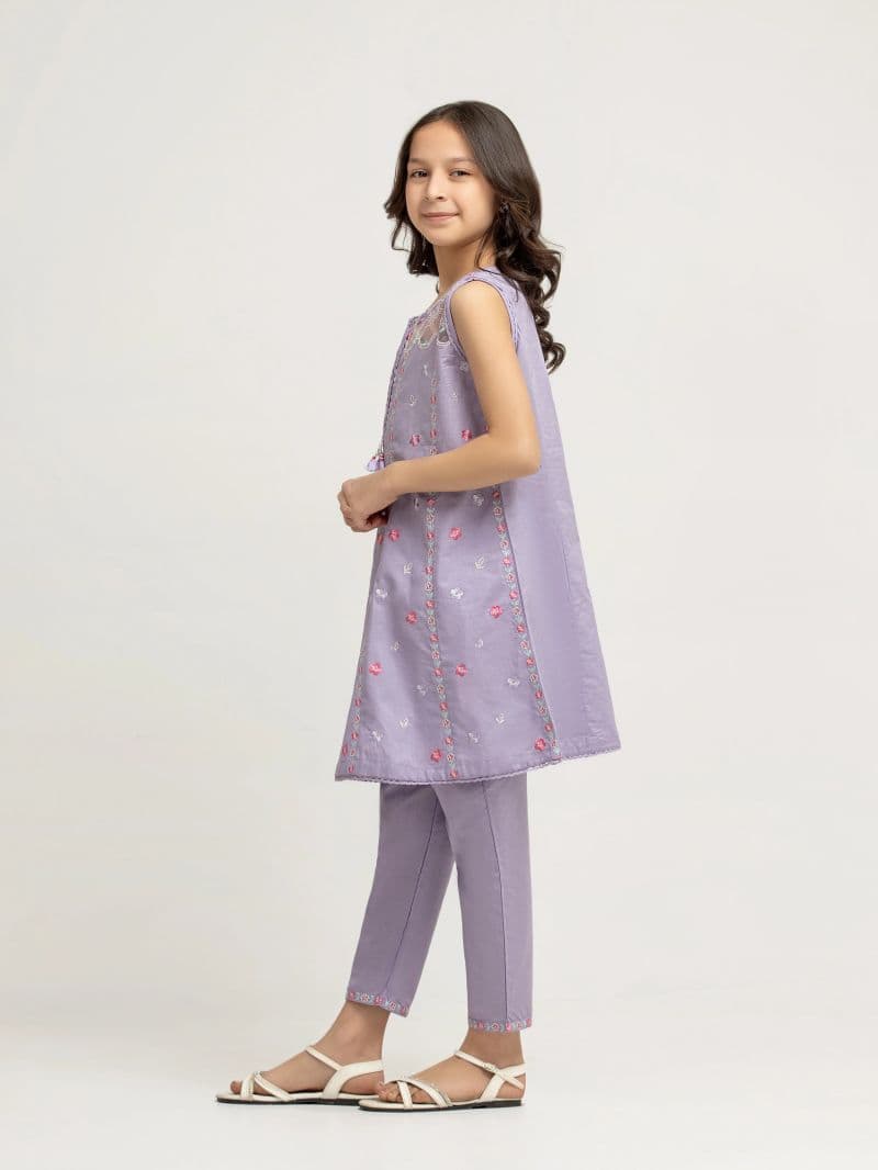 Embroidered Cambric Co-Ord Set - EGTKED5-73022ST