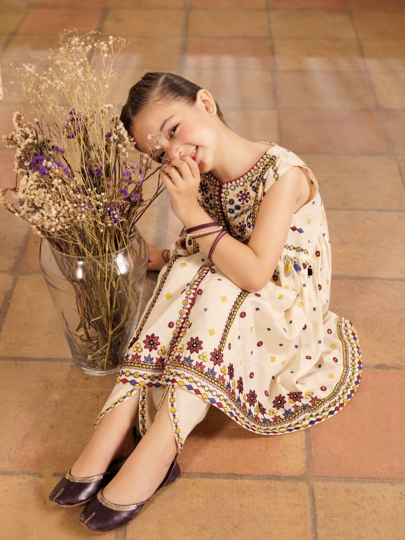 Embroidered Cambric Co-Ord Set - EGTKE5-71015ST