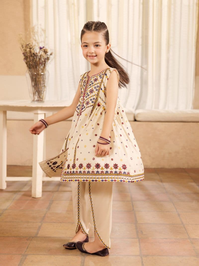 Embroidered Cambric Co-Ord Set - EGTKE5-71015ST