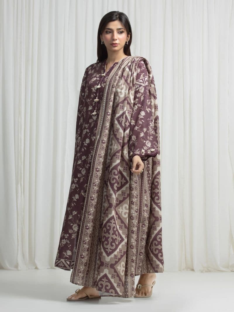 Printed Khaddar Suit - EWU6A3-37001-3P