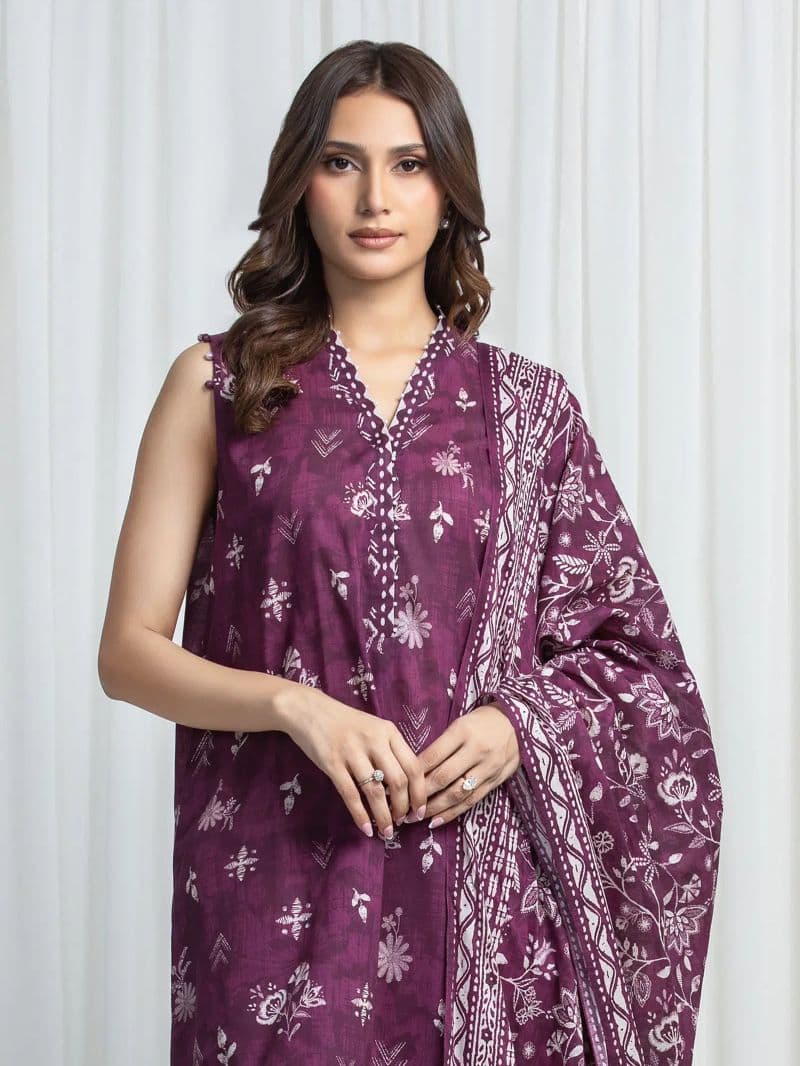 Printed Khaddar Suit - EWU6A3-37020-3P