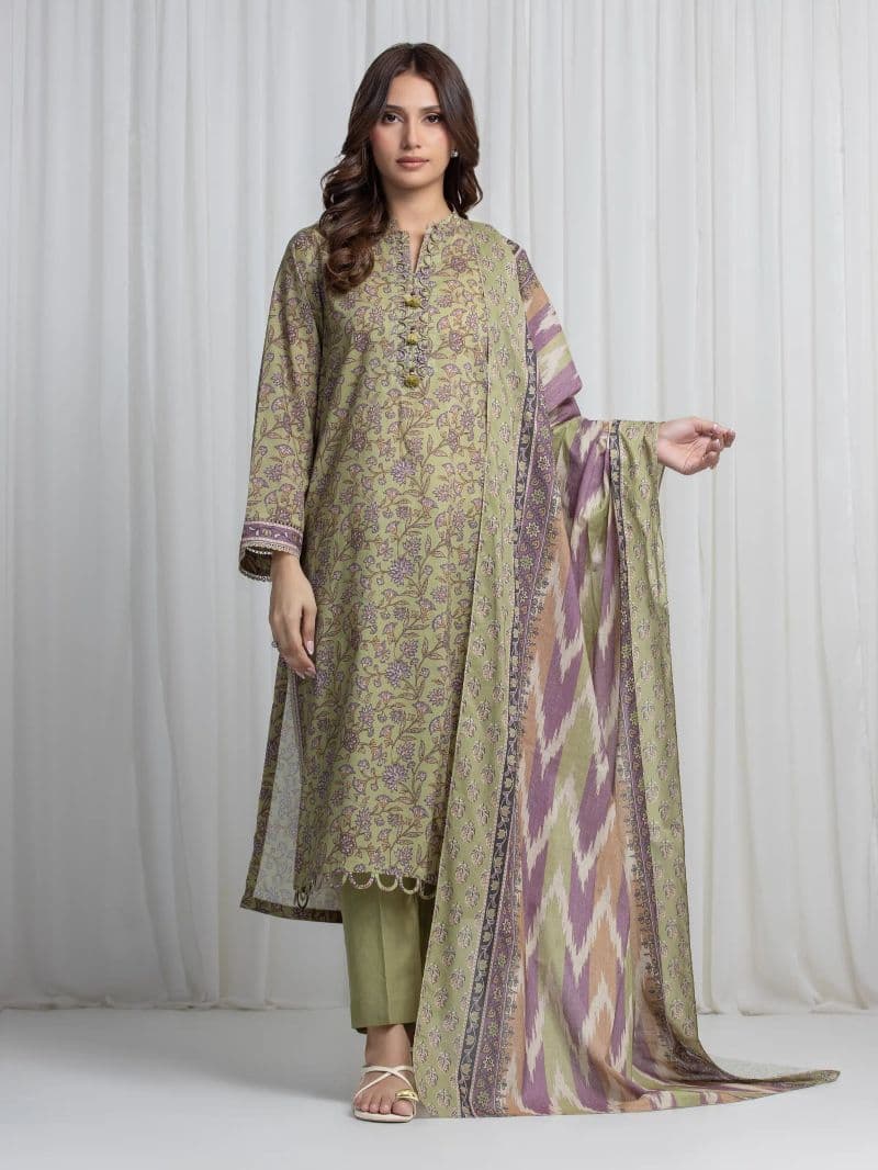 Printed Khaddar Suit - EWU6A3-37016-3P