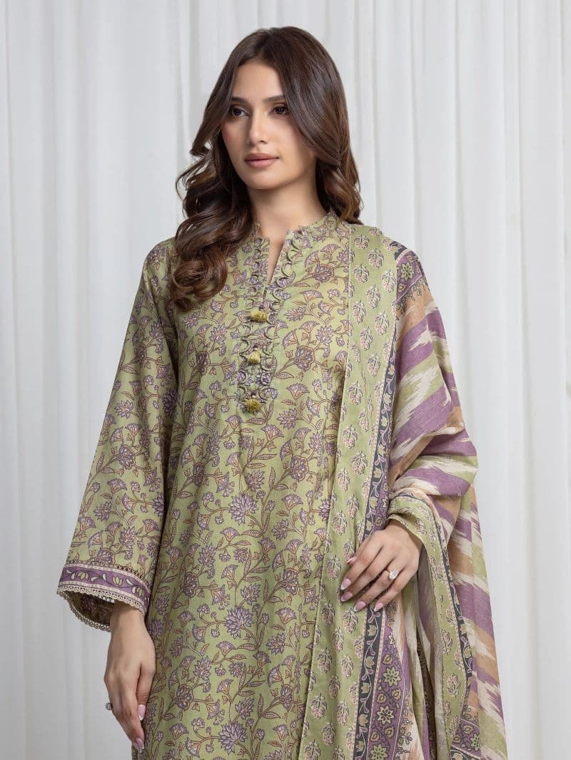 Printed Khaddar Suit - EWU6A3-37016-3P