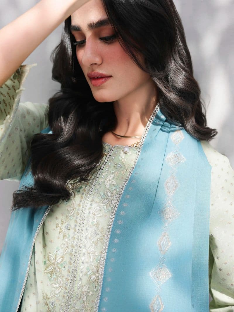 Embroidered Jacquard Suit - EWU6V3-33462-3P