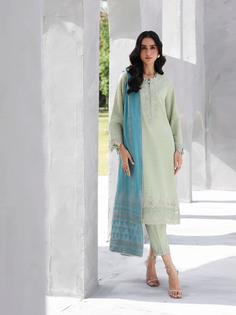 Embroidered Jacquard Suit - EWU6V3-33462-3P