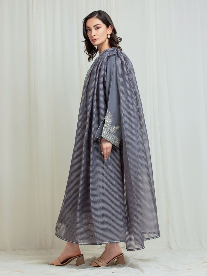 Embroidered Silk Suit - EWU6V16-32097-3P