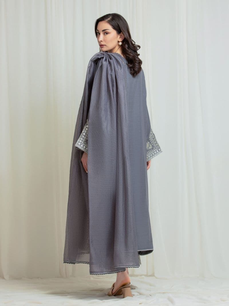 Embroidered Silk Suit - EWU6V16-32097-3P
