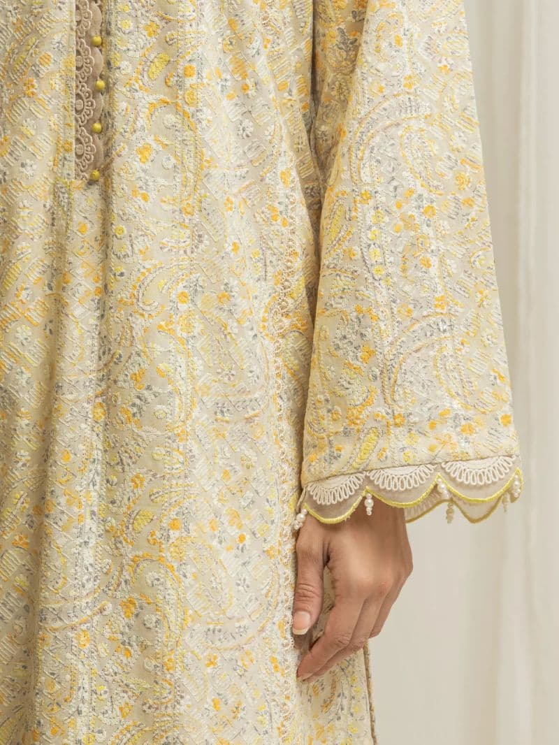 Embroidered Cambric Suit - EWU6V2-33502-3P