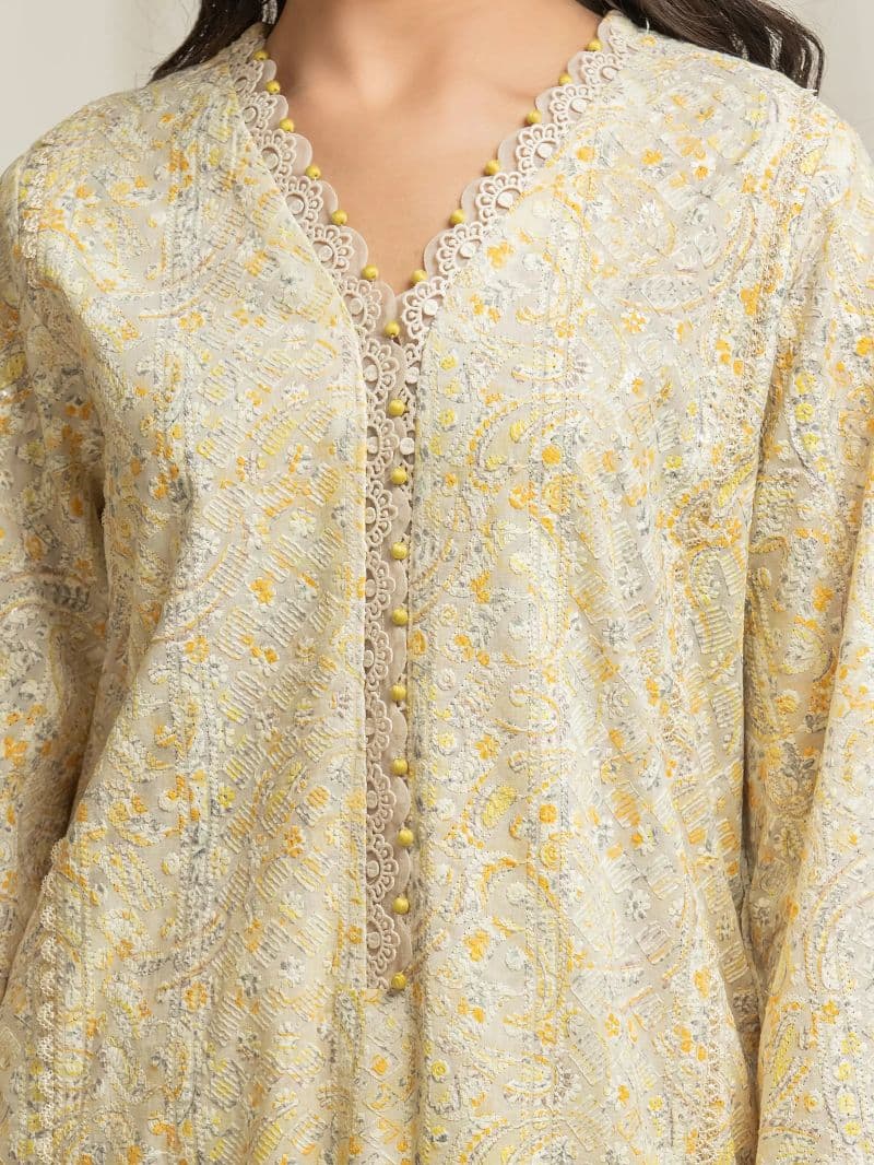 Embroidered Cambric Suit - EWU6V2-33502-3P