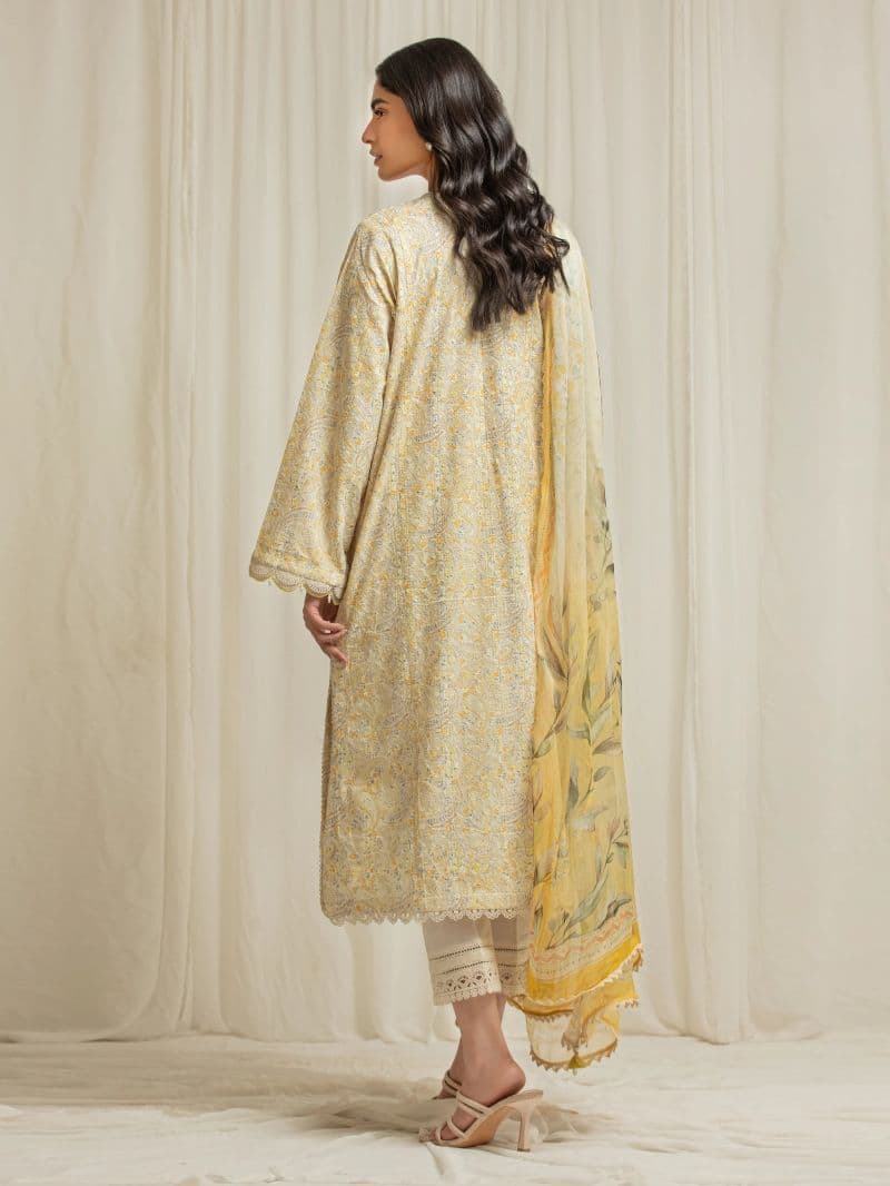 Embroidered Cambric Suit - EWU6V2-33502-3P
