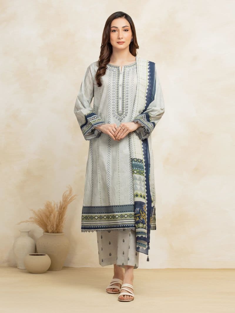 Embroidered Lawn  Shirt - EWU5V1-31320S
