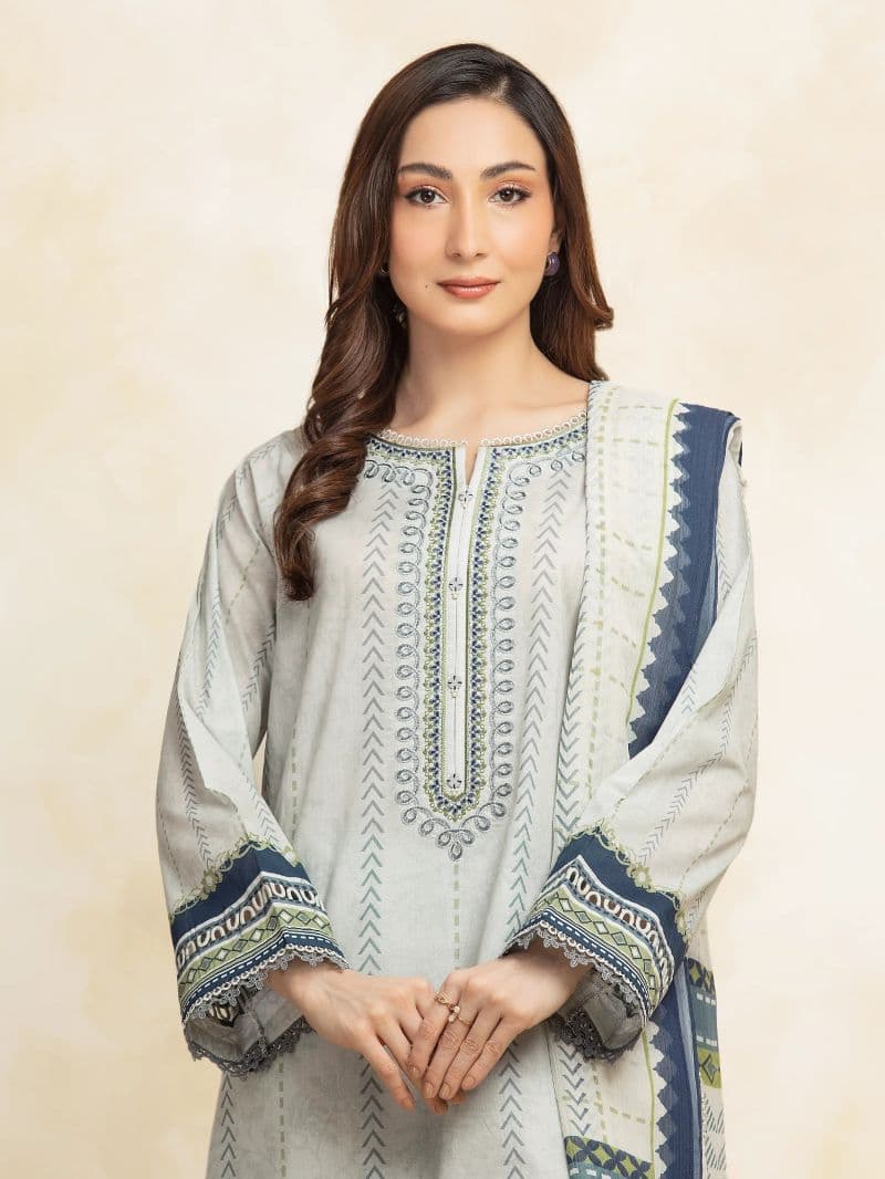 Embroidered Lawn  Shirt - EWU5V1-31320S