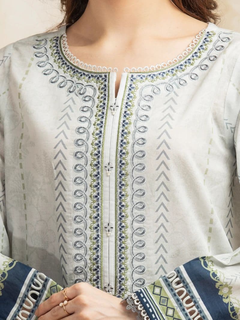 Embroidered Lawn  Shirt - EWU5V1-31320S