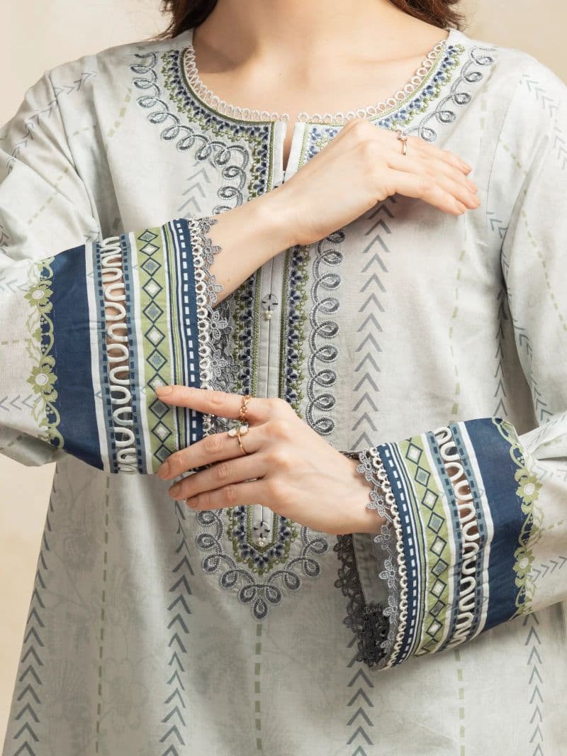 Embroidered Lawn  Shirt - EWU5V1-31320S