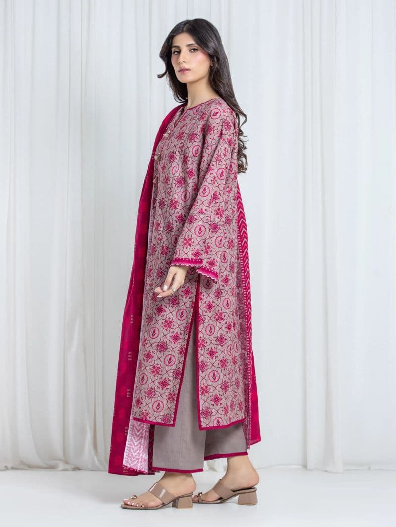 Printed Khaddar Suit - EWU6A3-37067-3P