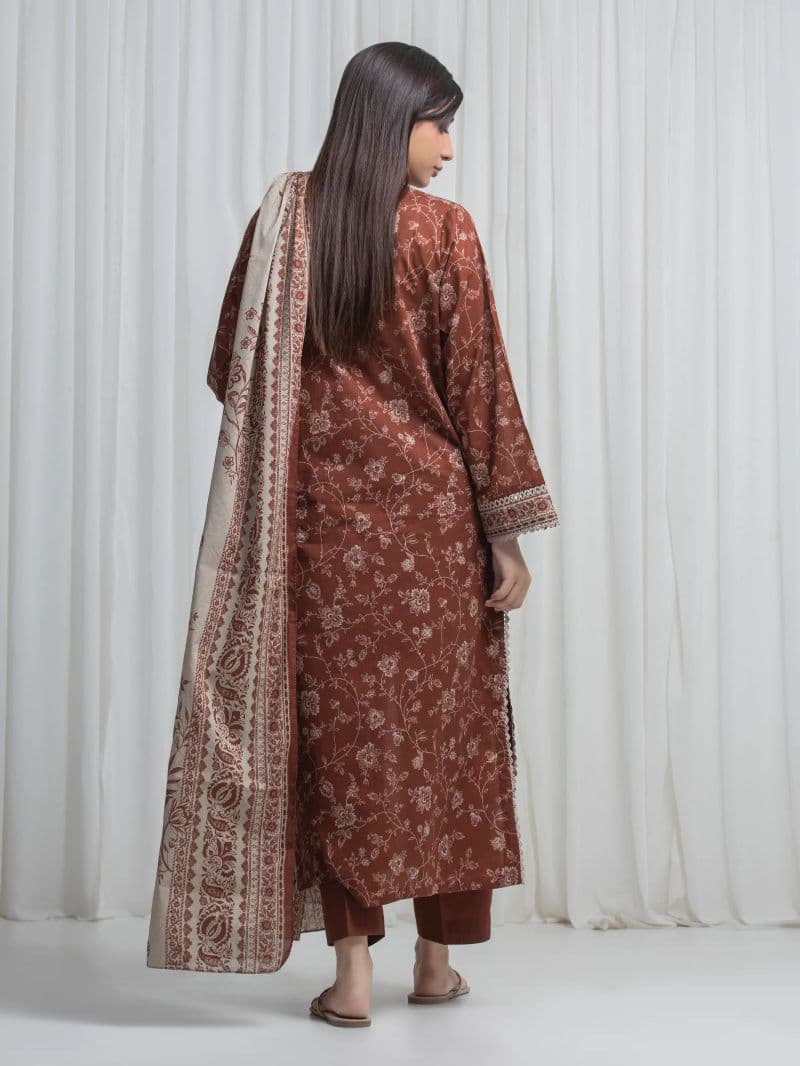 Printed Khaddar Suit - EWU6A3-37005-3P