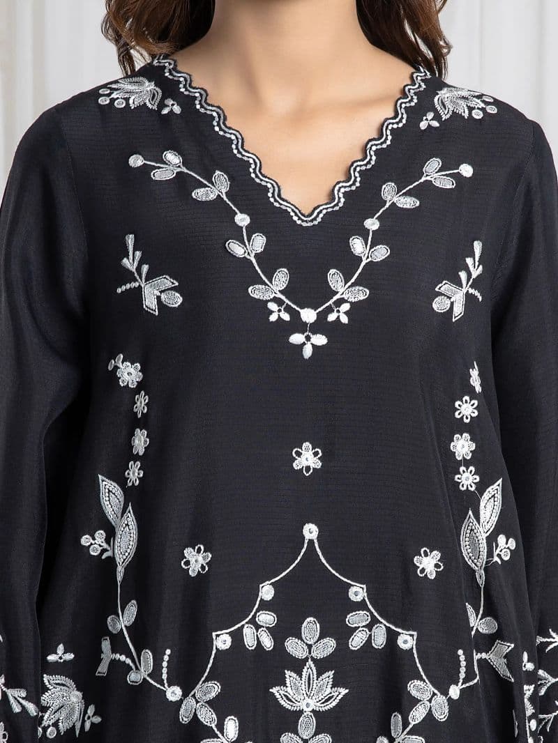 Embroidered Viscose Suit - EWU6V19-34017-3P