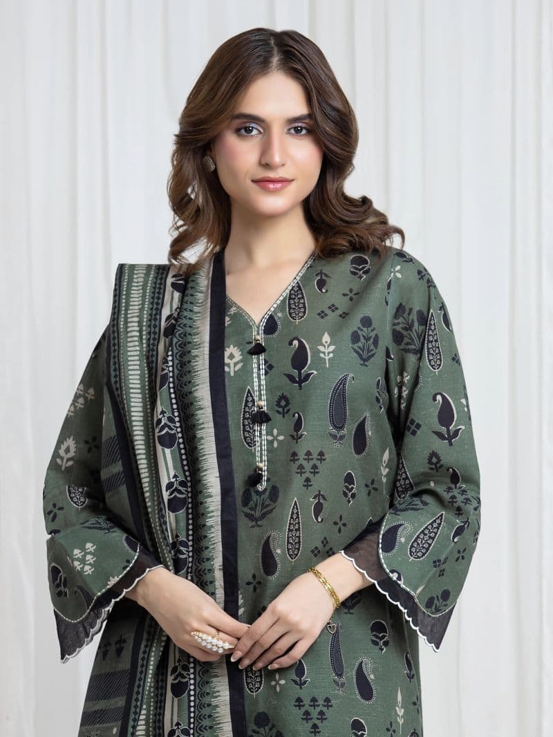 Printed Khaddar Suit - EWU6A3-37098-3P