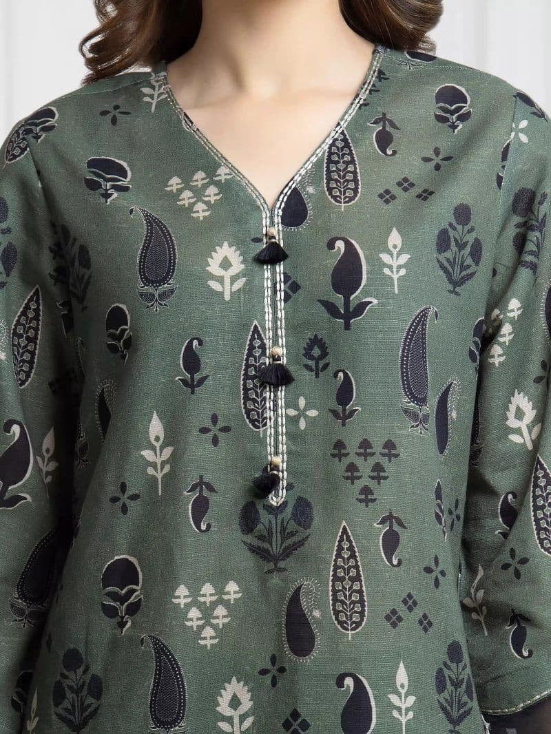 Printed Khaddar Suit - EWU6A3-37098-3P