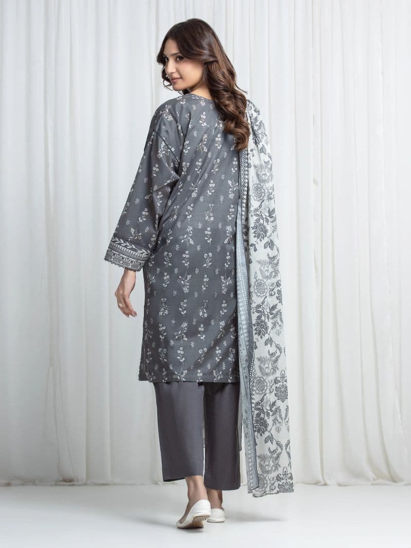 Printed Khaddar Suit - EWU6A3-37023-3P