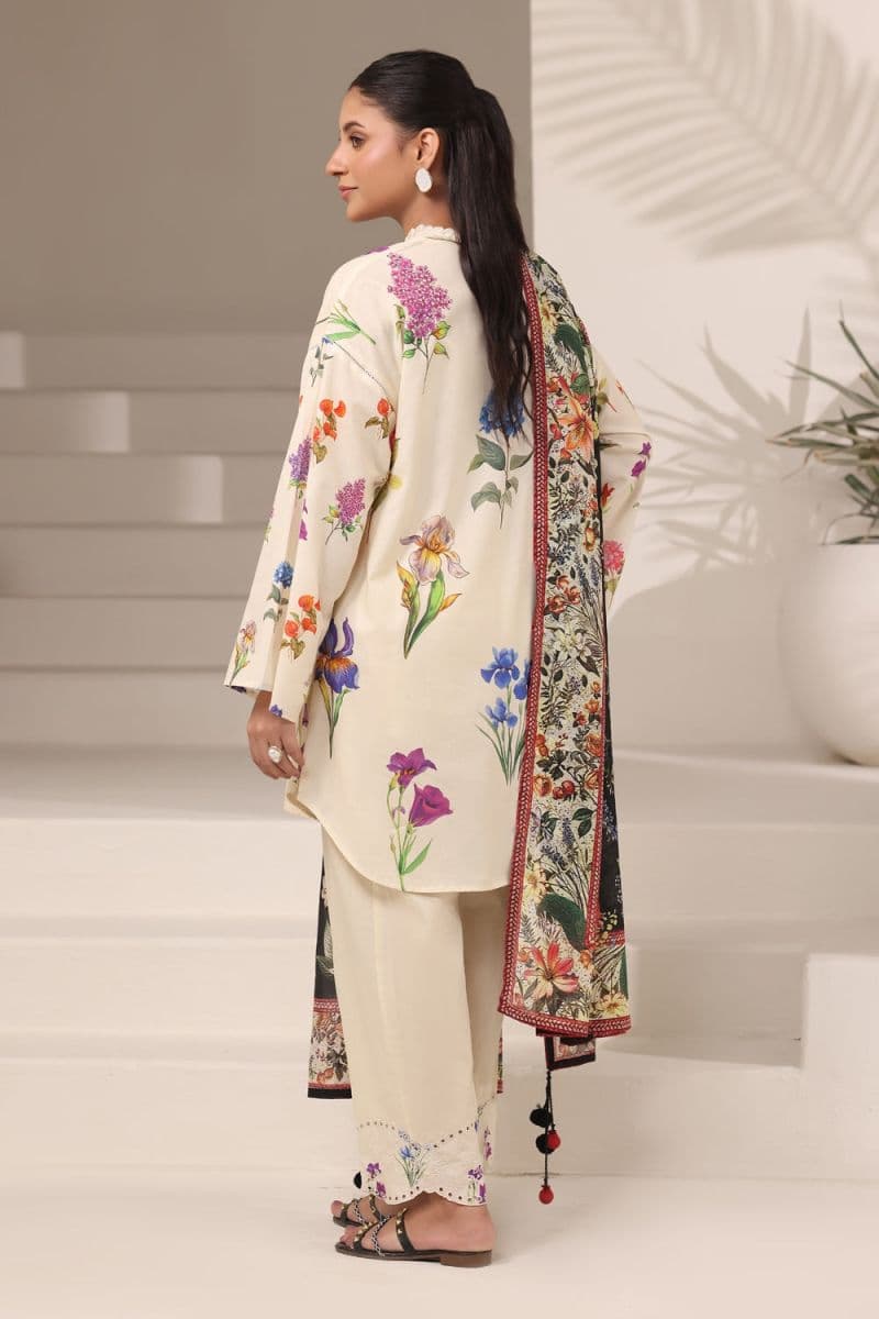 3PC Cambric Printed Suit With Embroidered thumbnail
