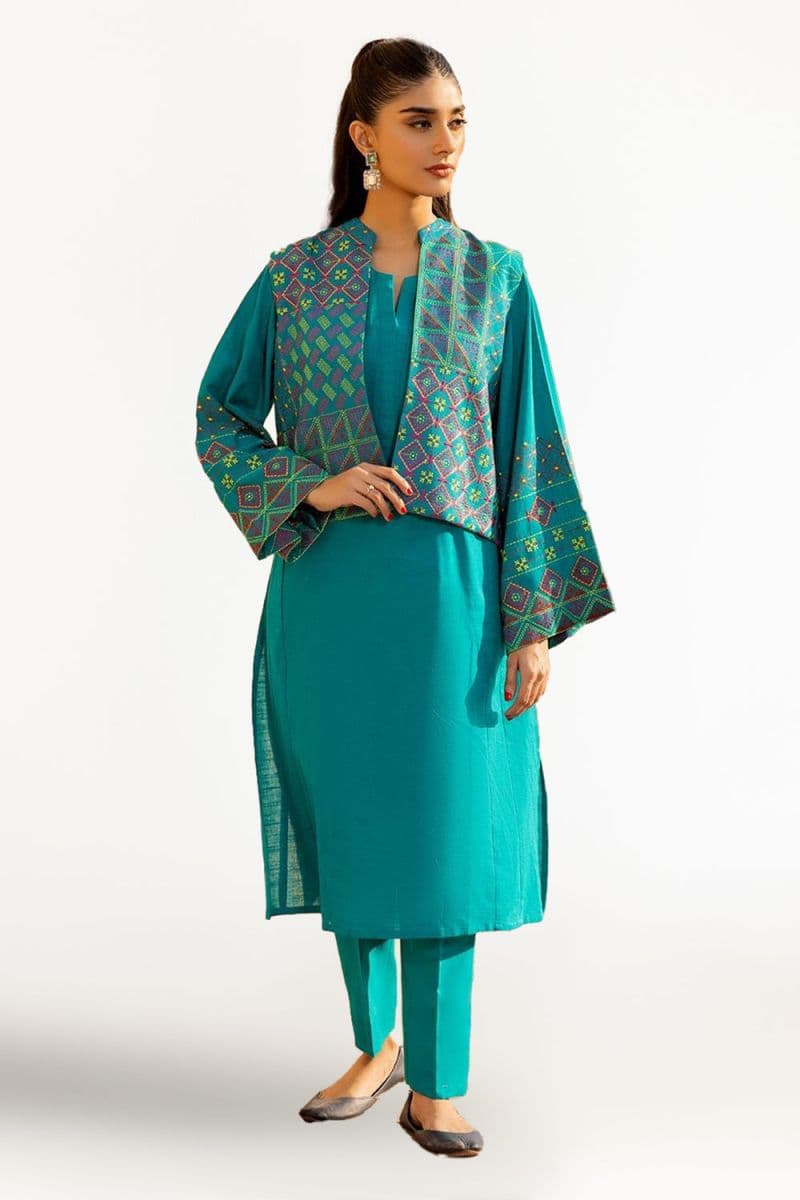 Khaddar Embroidered Crop Jacket thumbnail
