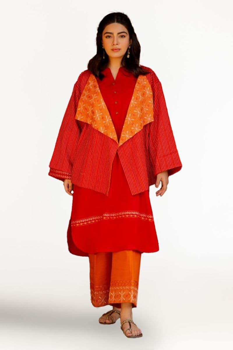 Khaddar Embroidered Crop Jacket thumbnail