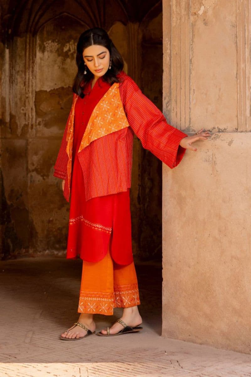 Khaddar Embroidered Crop Jacket thumbnail