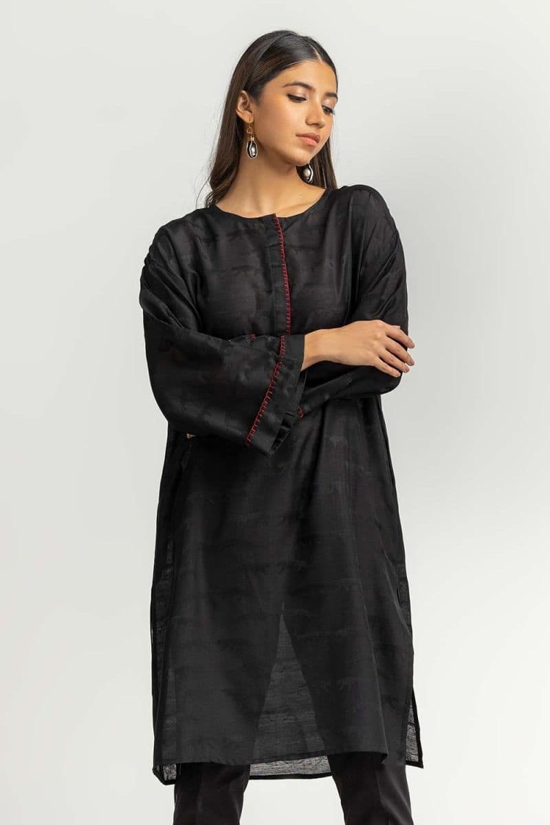 Dyed Self Jacquard Embelished Shirt thumbnail
