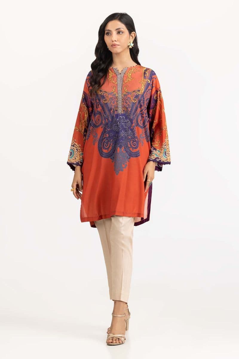 Luxury Pret Digital Printed Embelished Shirt thumbnail