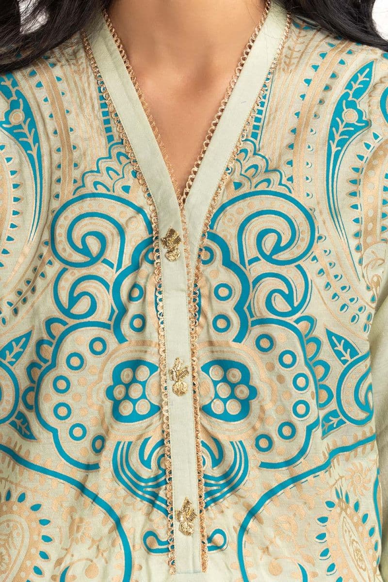 Dyed Cotton Silk Screen Printed Kurti thumbnail