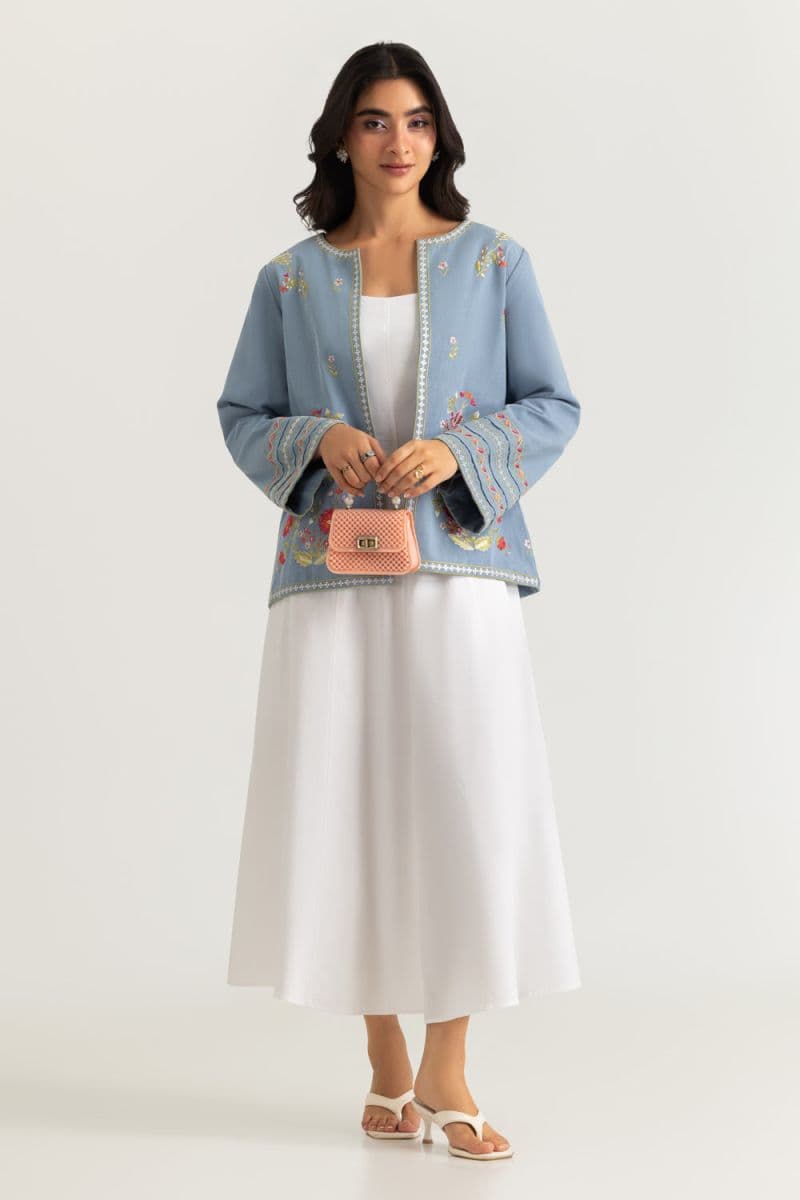 Denim Embroidered Waistcoat thumbnail