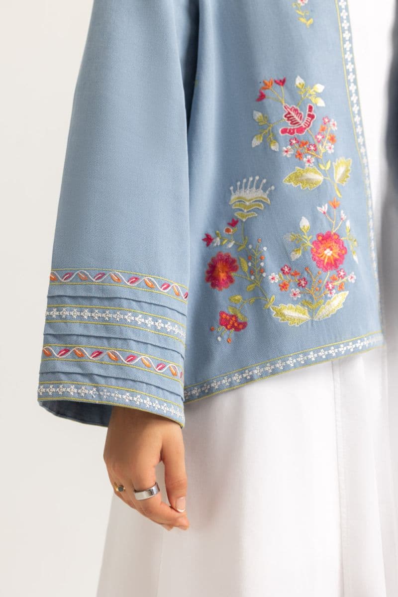 Denim Embroidered Waistcoat thumbnail