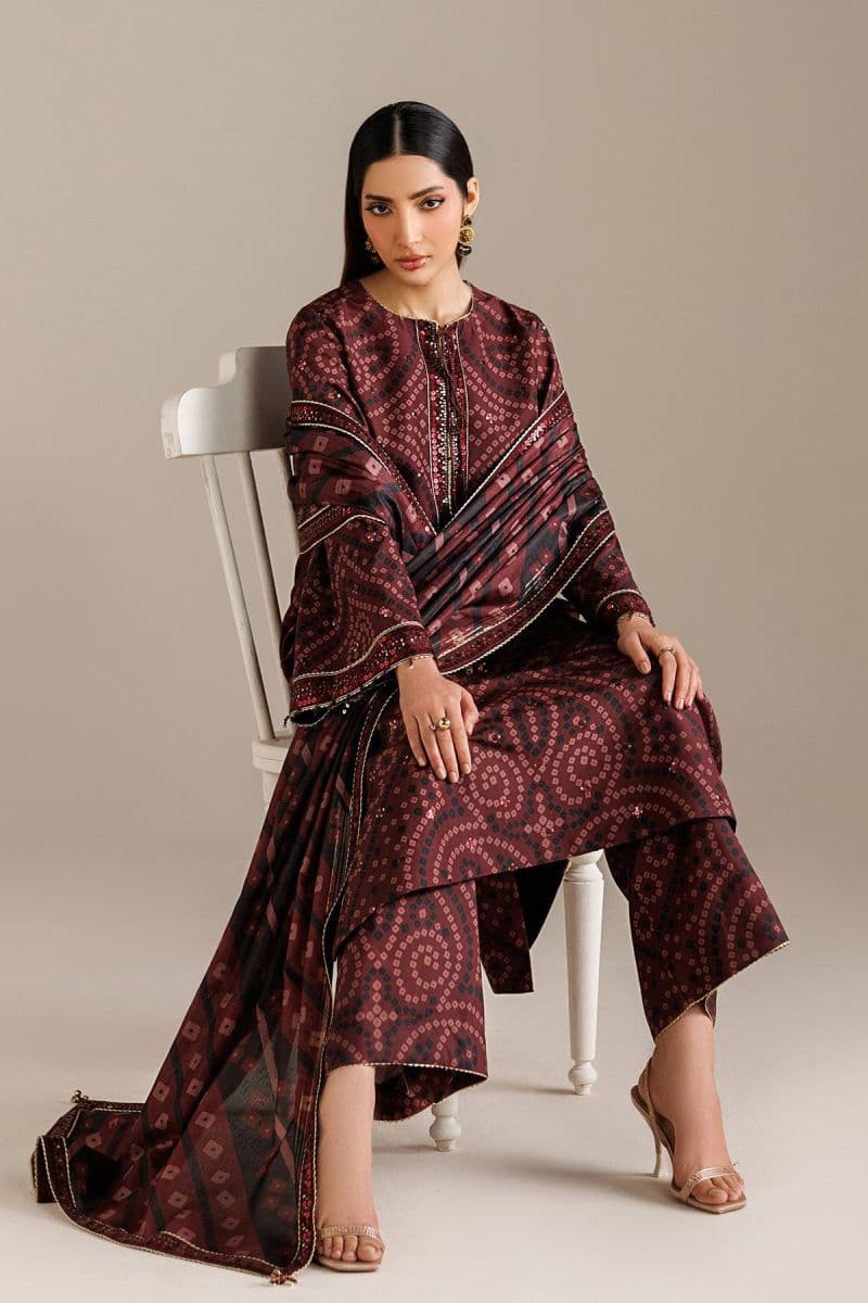 EMBROIDERED RAW SILK UR-7079