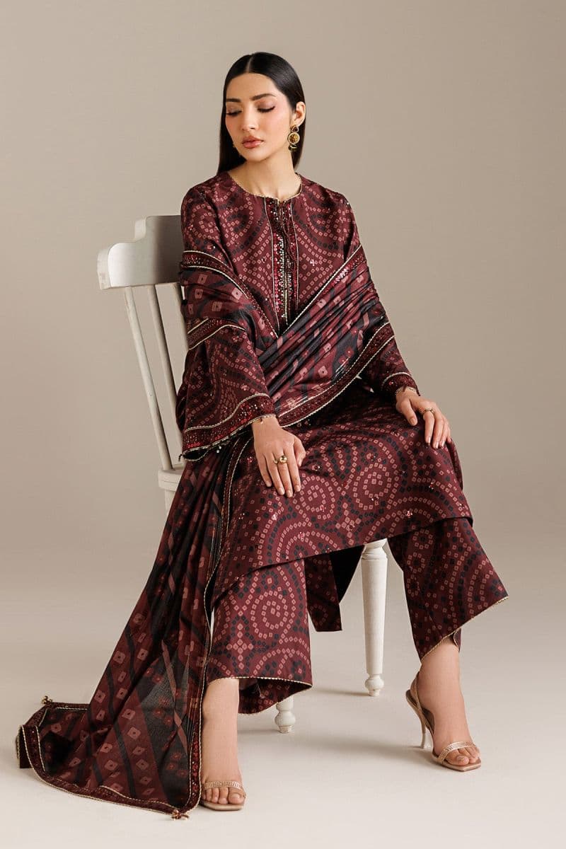EMBROIDERED RAW SILK UR-7079