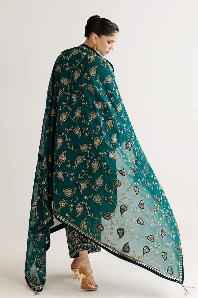 EMBROIDERED RAW SILK UR-7092