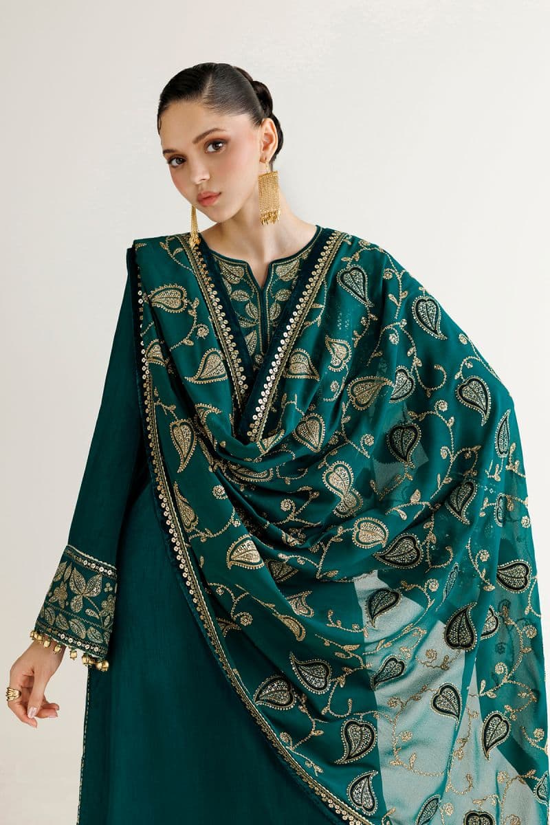 EMBROIDERED RAW SILK UR-7092