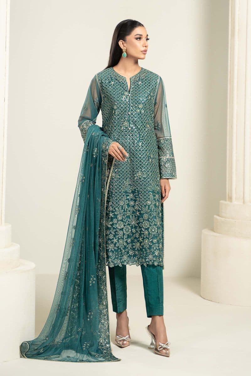 Embroidered Poly Net Fabric (2Pcs) | LF-707 thumbnail