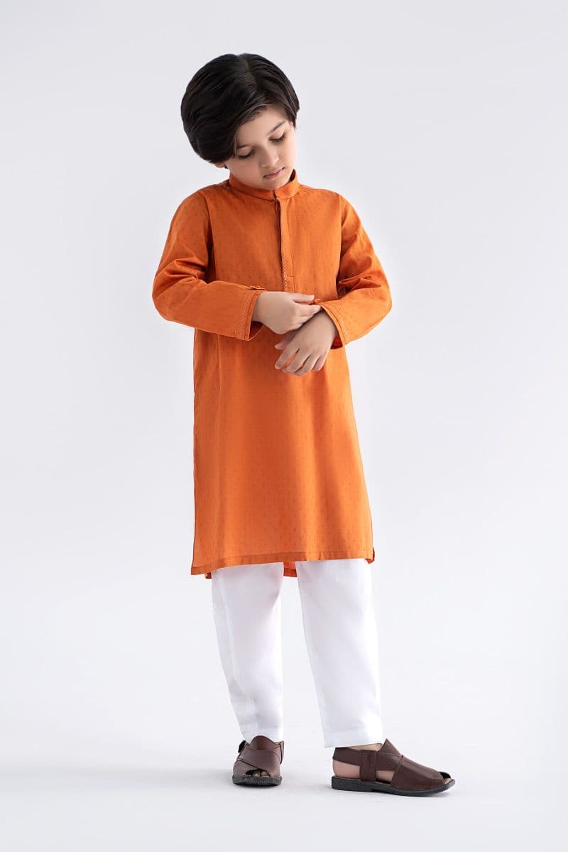 Embroidered Jacquard Kurta thumbnail
