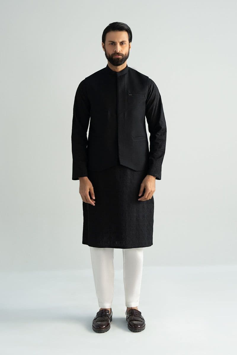 Tropical Black Waistcoat